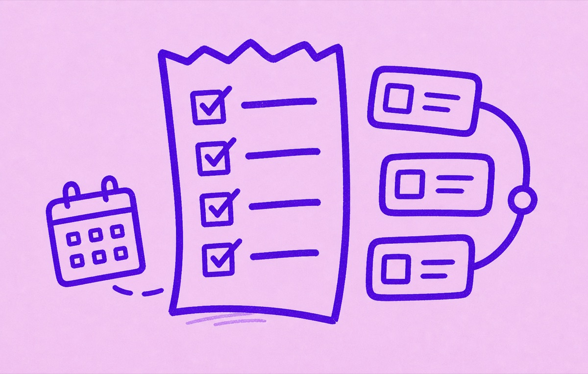 Monthly bills checklist illustration